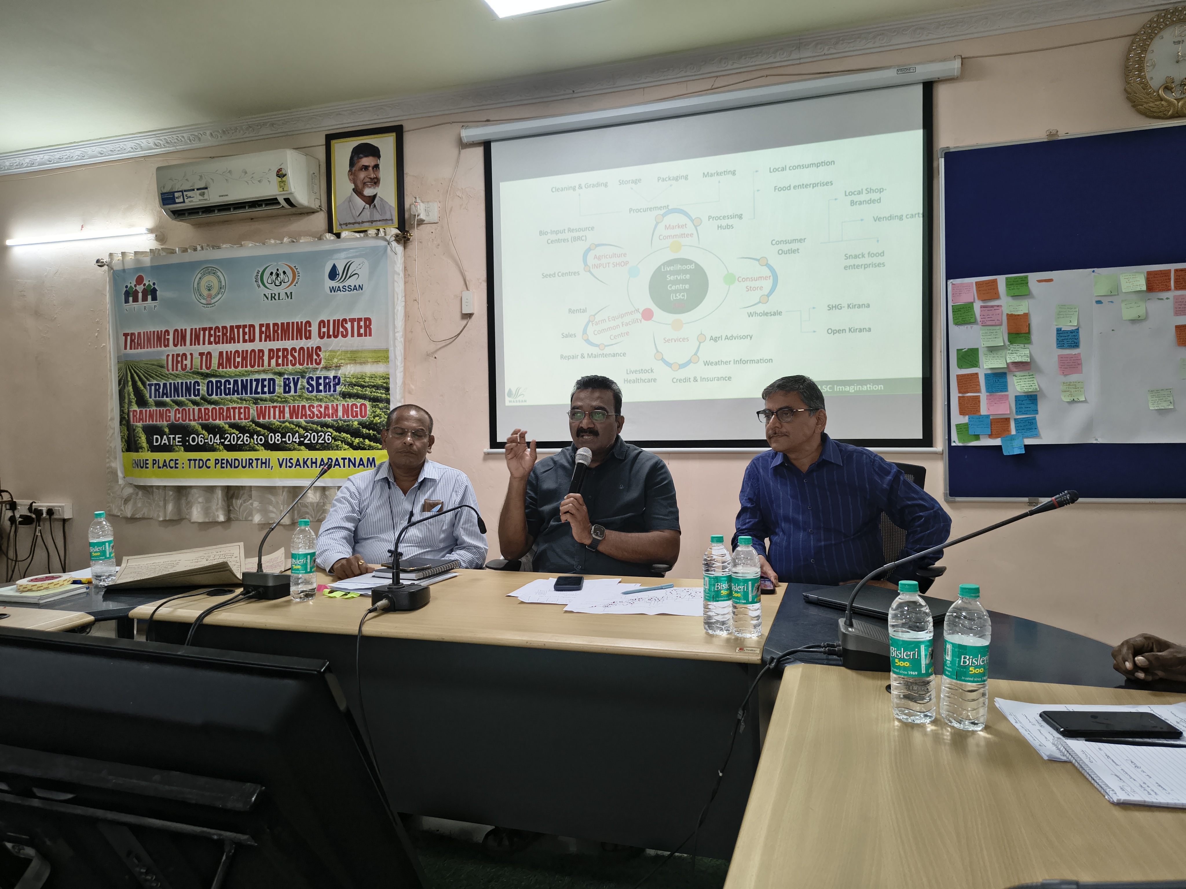 The SERP ACEO, Administrative Director, and PD, DRDA Visakhapatnam, addressed the IFC Anchor Persons during the Capacity Building Training Programme, emphasizing the importance of effective cluster facilitation and community-led development initiatives.